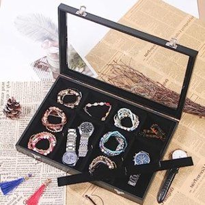 New Jewelry Ring/Earring/Necklace/Chain Display Storage Box Tray Jewelry Box